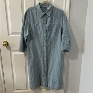 L.L. Bean Blue Button-Up Dress